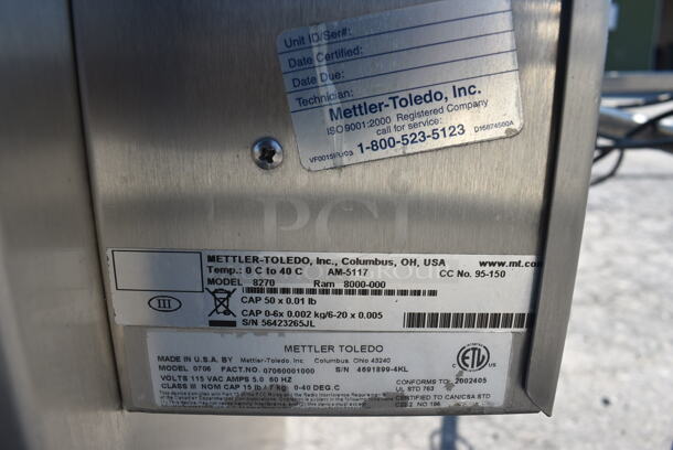 MARVELOUS! 12' Mettler Toledo Model 0647 Solo Max Commercial Floor Style Scale w/ Model 8270 Stainless Steel Labeler and Model 0925 Stainless Steel Conveyor. 115 Volts, 1 Phase. 140x52x69 - Image 11 of 12