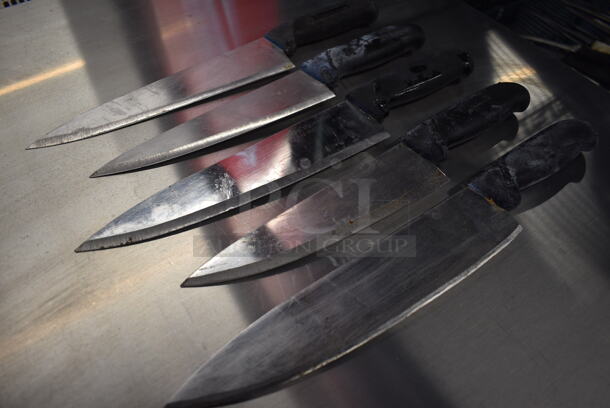 5 SHARPENED Stainless Steel Chef Knives. Includes 13". 5 Times Your Bid! - Image 2 of 4