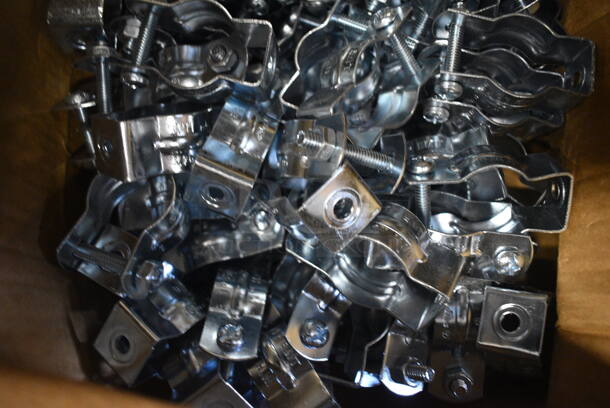 ALL ONE MONEY! Lot of BRAND NEW IN BOX! Steel Electric Conduit Hanger w/ Bolt and Nut to Secure & Suspend Rigid Conduit! - Image 3 of 4
