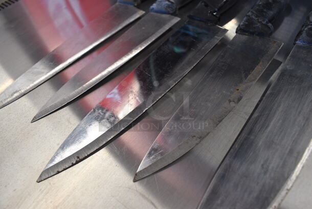5 SHARPENED Stainless Steel Chef Knives. Includes 13". 5 Times Your Bid! - Image 3 of 4