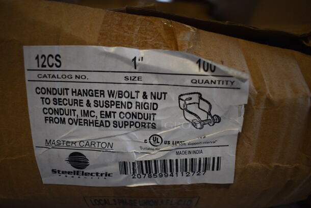 ALL ONE MONEY! Lot of BRAND NEW IN BOX! Steel Electric Conduit Hanger w/ Bolt and Nut to Secure & Suspend Rigid Conduit! - Image 4 of 4