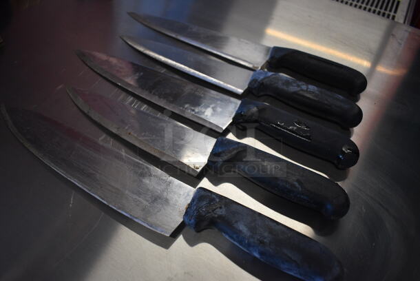 5 SHARPENED Stainless Steel Chef Knives. Includes 13". 5 Times Your Bid! - Image 4 of 4