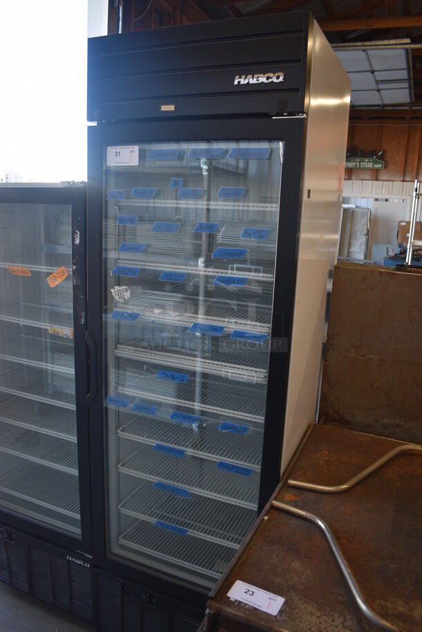 WOW! 2019 Habco Model SE18 Metal Commercial Single Door Reach In Cooler Merchandiser w/ Poly Coated Racks. 115 Volts, 1 Phase. 24x24x78. Tested and Working! - Image 2 of 5