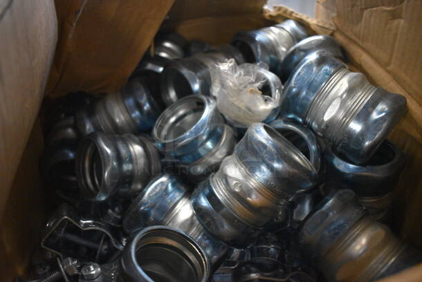 ALL ONE MONEY! Lot of BRAND NEW IN BOX! Steel Electric Metal Connectors! 2x2x2.5 - Image 2 of 4
