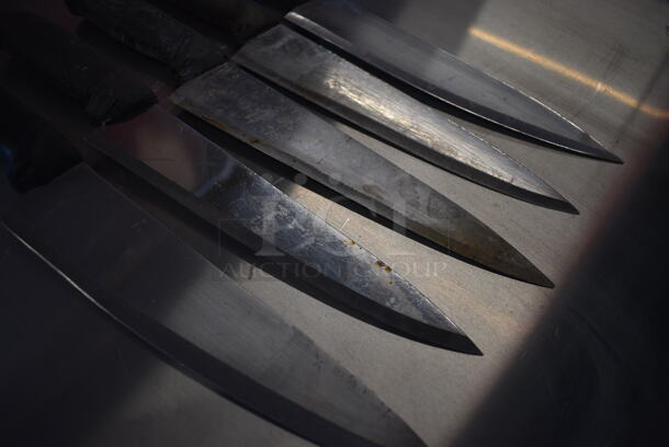 5 SHARPENED Stainless Steel Chef Knives. Includes 14". 5 Times Your Bid! - Image 3 of 5