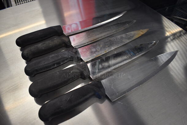 5 SHARPENED Stainless Steel Chef Knives. Includes 14". 5 Times Your Bid! - Image 4 of 5