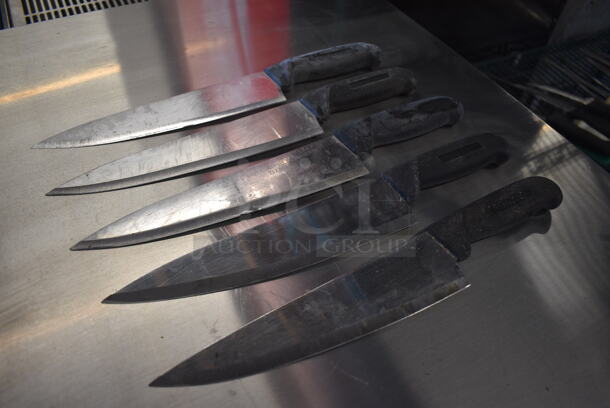 5 SHARPENED Stainless Steel Chef Knives. Includes 14". 5 Times Your Bid! - Image 3 of 4