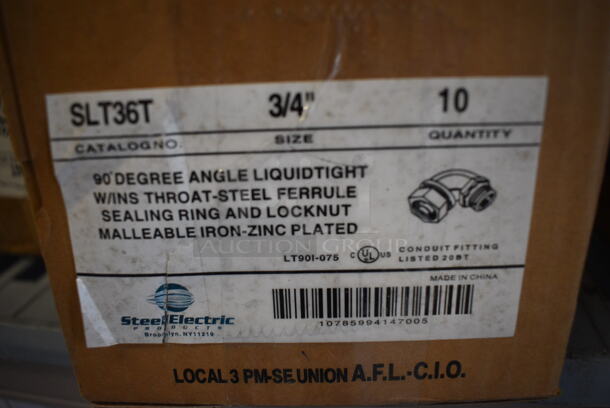ALL ONE MONEY! Lot of BRAND NEW IN BOX! Steel Electric 90 Degree Angle Liquidtight w/ Insulated Throat Steel Ferrule Sealing Ring! 3x2.5x1.5 - Image 4 of 4