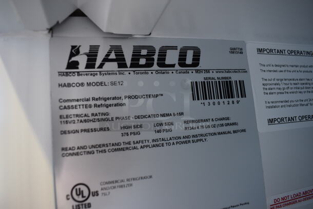 WOW! 2013 Habco Model SE12 Metal Commercial Single Door Reach In Cooler Merchandiser w/ Poly Coated Racks. 115 Volts, 1 Phase. 24x24x63. Tested and Working! - Image 5 of 5