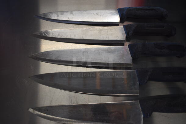 5 SHARPENED Stainless Steel Chef Knives. Includes 14". 5 Times Your Bid! - Image 4 of 4