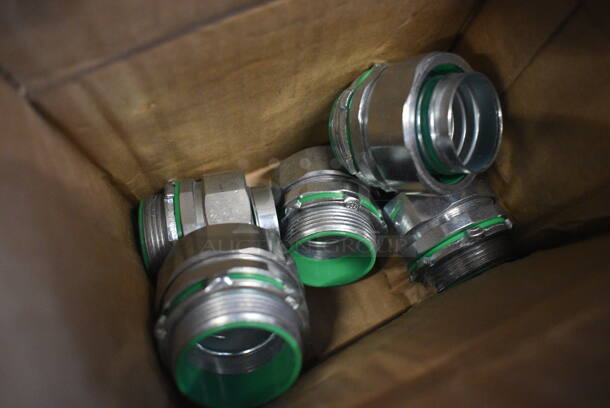 ALL ONE MONEY! Lot of BRAND NEW IN BOX! Steel Electric Straight Liquidtight Connector w/ Insulated Throat! 2x2x2.5 - Image 2 of 3