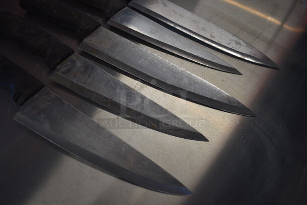 5 SHARPENED Stainless Steel Chef Knives. Includes 14". 5 Times Your Bid! - Image 2 of 4