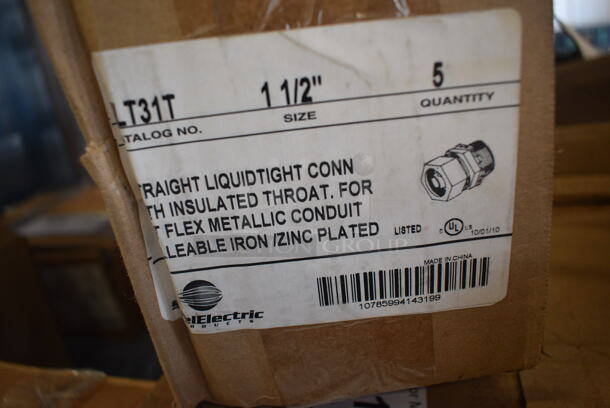 ALL ONE MONEY! Lot of BRAND NEW IN BOX! Steel Electric Straight Liquidtight Connector w/ Insulated Throat! 2x2x2.5 - Image 3 of 3