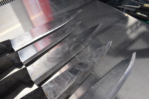5 SHARPENED Stainless Steel Chef Knives. Includes 14". 5 Times Your Bid! - Image 3 of 4