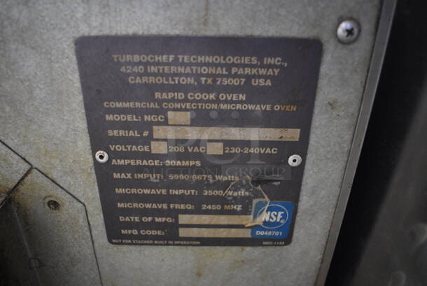 FANTASTIC! Turbochef Model NGC Stainless Steel Commercial Countertop Electric Powered Rapid Cook Oven. 208/230-240 Volts, 1 Phase. 26x26x20 - Image 7 of 8