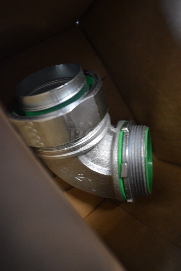ALL ONE MONEY! Lot of BRAND NEW IN BOX! Steel Electric 90 Degree Liquidtight Connector w/ Insulated Throat For Lt Flex Metallic Conduit. 3x5x4 - Image 3 of 4