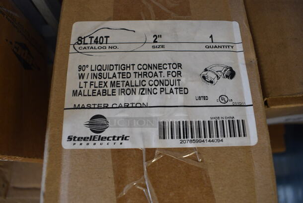 ALL ONE MONEY! Lot of BRAND NEW IN BOX! Steel Electric 90 Degree Liquidtight Connector w/ Insulated Throat For Lt Flex Metallic Conduit. 3x5x4 - Image 4 of 4