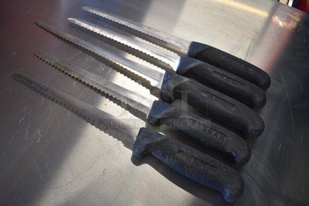 5 SHARPENED Stainless Steel Serrated Knives. Includes 13". 5 Times Your Bid! - Image 4 of 5