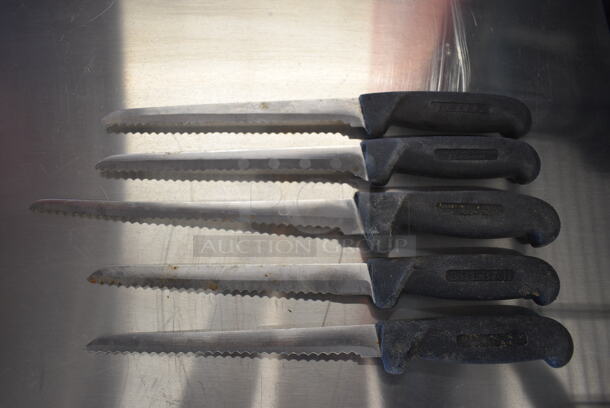 5 SHARPENED Stainless Steel Serrated Knives. Includes 13". 5 Times Your Bid! - Image 5 of 5