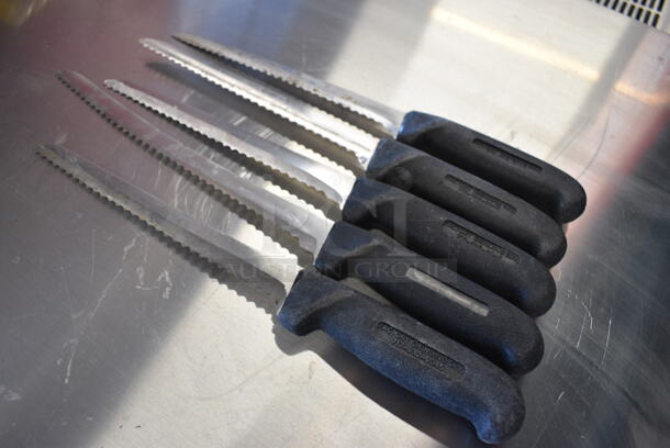 5 SHARPENED Stainless Steel Serrated Knives. Includes 13". 5 Times Your Bid! - Image 4 of 4