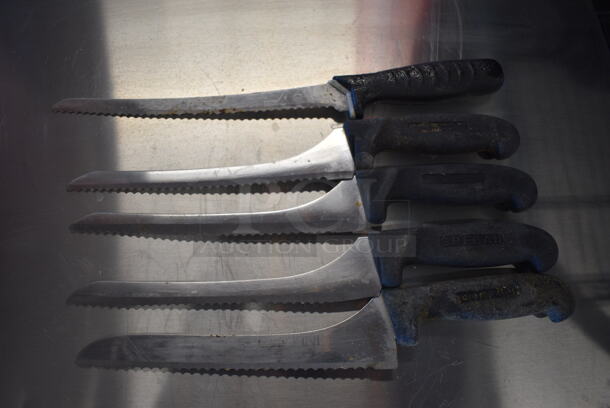 5 SHARPENED Stainless Steel Serrated Knives. Includes 15". 5 Times Your Bid! - Image 2 of 5