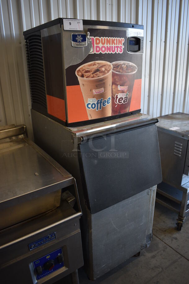 GREAT! 2012 Manitowoc Model IY0324A-161 Stainless Steel Commercial Air Cooled Ice Machine Head on Metal Commercial Ice Bin. 115 Volts, 1 Phase. 22x33x69 - Image 3 of 8
