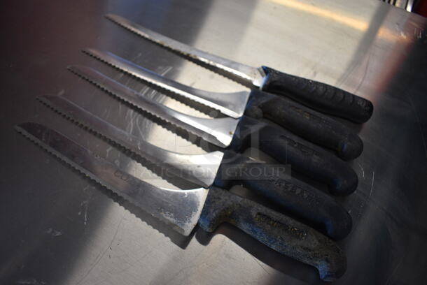 5 SHARPENED Stainless Steel Serrated Knives. Includes 15". 5 Times Your Bid! - Image 5 of 5