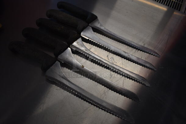 5 SHARPENED Stainless Steel Serrated Knives. Includes 14". 5 Times Your Bid! - Image 3 of 5