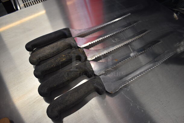 5 SHARPENED Stainless Steel Serrated Knives. Includes 14". 5 Times Your Bid! - Image 4 of 5