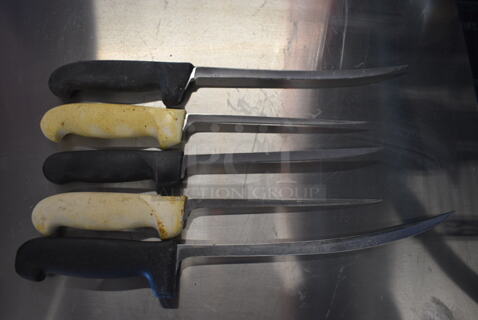 5 SHARPENED Stainless Steel Boning Knives. Includes 14". 5 Times Your Bid!