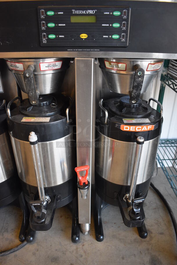 NICE! Curtis Model SCTP15T10A310 Stainless Steel Commercial Countertop Dual Coffee Machine w/ Hot Water Dispenser, 2 Metal Brew Baskets and 2 Coffee Urns. 220 Volts, 1 Phase. 20x20x35.5 - Image 4 of 6