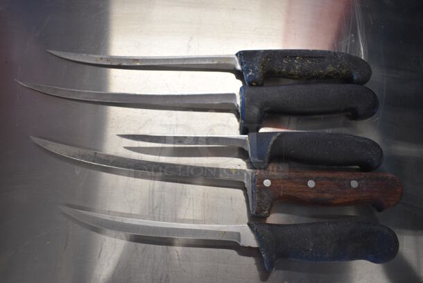 5 SHARPENED Stainless Steel Boning Knives. Includes 14
