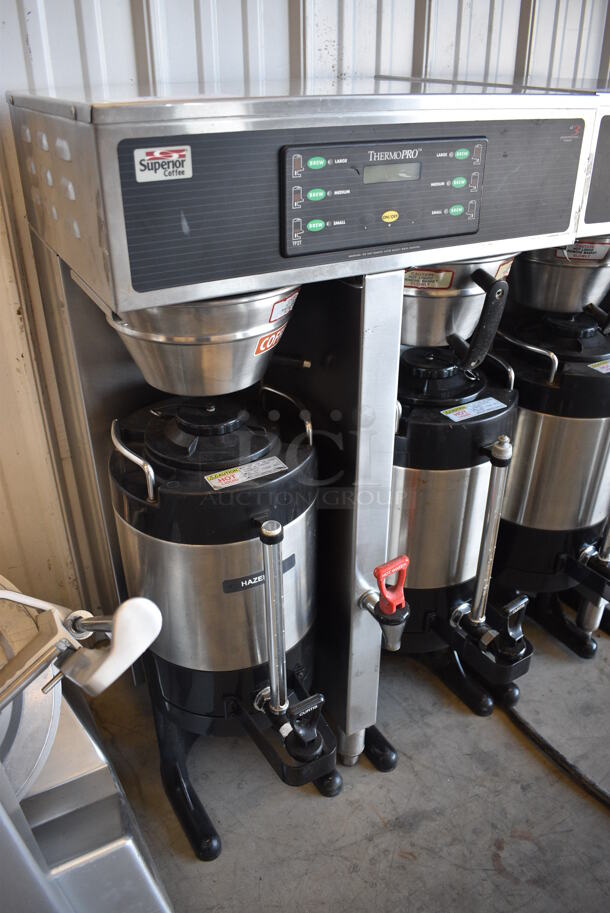 NICE! Curtis Model SCTP15T10A310 Stainless Steel Commercial Countertop Dual Coffee Machine w/ Hot Water Dispenser, 2 Metal Brew Baskets and 2 Coffee Urns. 220 Volts, 1 Phase. 20x20x35.5 - Image 4 of 5