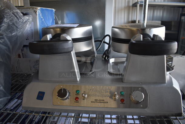 NICE! Waring Metal Commercial Countertop Belgian Waffle Maker. 20x18x10. Tested and Working! - Image 3 of 5