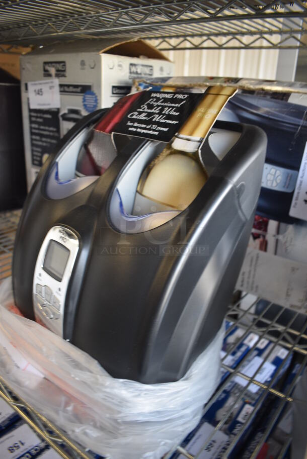BRAND NEW IN BOX! Waring Pro Metal Countertop Double Wine Chiller Warmer. 10.5x8x10.5. Tested and Working! - Image 2 of 4