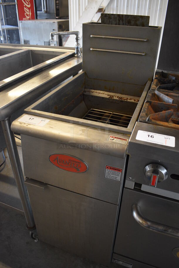 NICE! 2018 Avantco Model FF300-N Stainless Steel Commercial Floor Style Natural Gas Powered Deep Fat Fryer. 90,000 BTU. 15.5x30x46 - Image 2 of 8