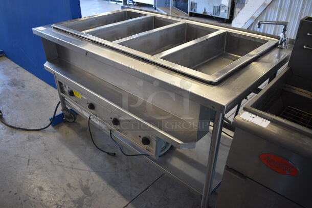GREAT! Atlas Model WIH-D&M-47 Stainless Steel Commercial Floor Style Electric Powered 4 Bay Steam Table w/ Undershelf on Commercial Casters. 208 Volts, 1 Phase. 66x36x38 - Image 5 of 8