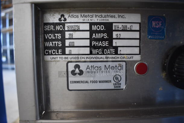 GREAT! Atlas Model WIH-D&M-47 Stainless Steel Commercial Floor Style Electric Powered 4 Bay Steam Table w/ Undershelf on Commercial Casters. 208 Volts, 1 Phase. 66x36x38 - Image 7 of 8