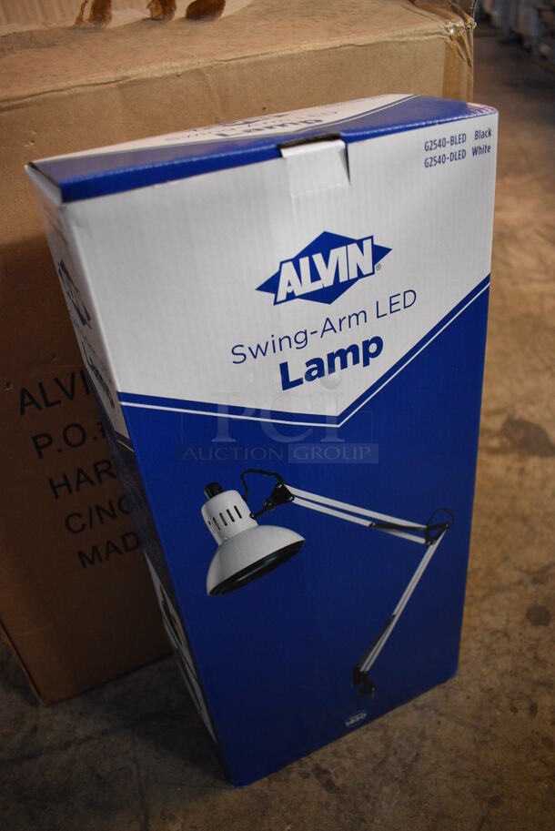 6 BRAND NEW IN BOX! Alvin G2540-DLED White Metal Swing Arm LED Lamps. 6 Times Your Bid! - Image 3 of 5