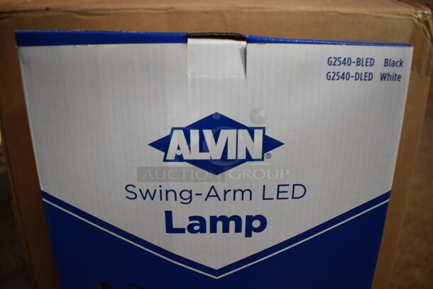 4 BRAND NEW IN BOX! Alvin G2540-DLED White Metal Swing Arm LED Lamps. 4 Times Your Bid! - Image 4 of 6