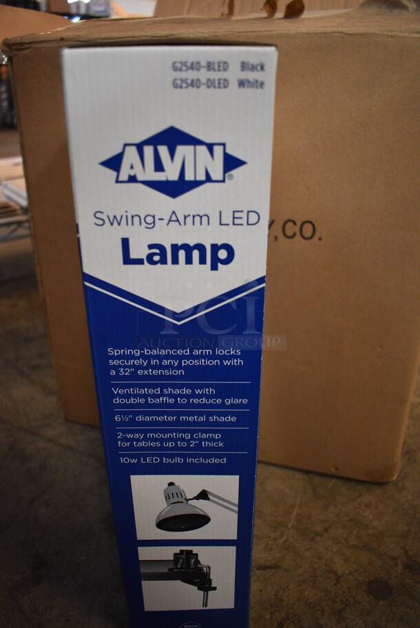 4 BRAND NEW IN BOX! Alvin G2540-DLED White Metal Swing Arm LED Lamps. 4 Times Your Bid! - Image 5 of 6