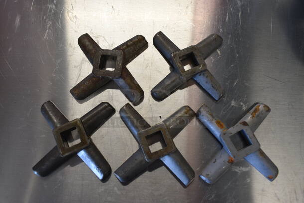 5 Metal Meat Grinder Knives. 3.5x3.5x0.5. 5 Times Your Bid!