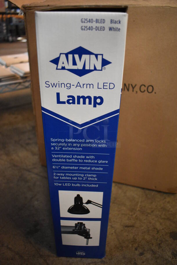 4 BRAND NEW IN BOX! Alvin G2540-BLED Black Metal Swing Arm LED Lamps. 4 Times Your Bid! - Image 3 of 4