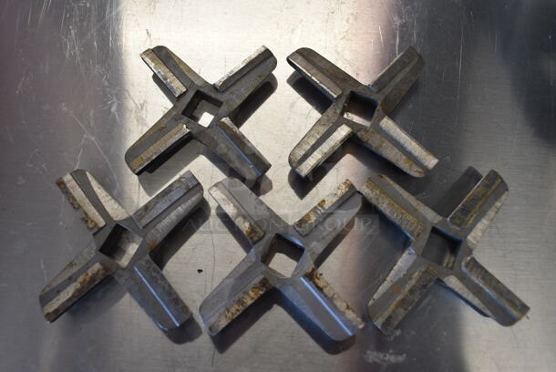 5 Metal Meat Grinder Knives. 3.5x3.5x0.5. 5 Times Your Bid! - Image 3 of 4