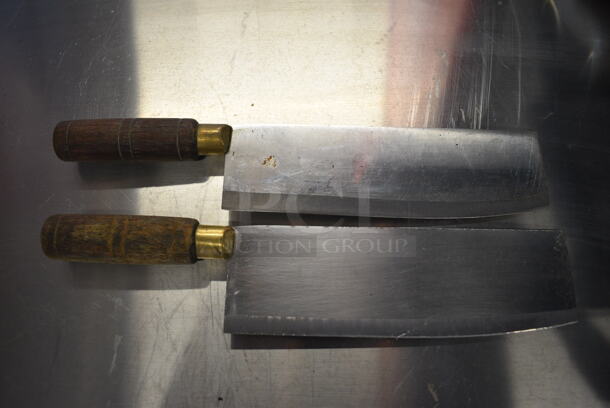 2 SHARPENED Stainless Steel Cleaver Knives. 12