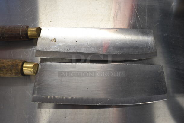 2 SHARPENED Stainless Steel Cleaver Knives. 12". 2 Times Your Bid! - Image 2 of 4