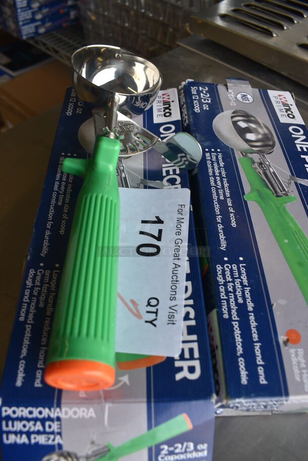 2 BRAND NEW IN BOX! Winco Stainless Steel Scoops. 9". 2 Times Your Bid! - Image 3 of 4