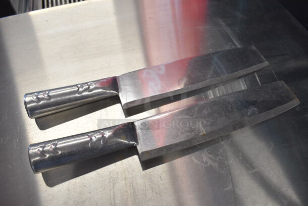 2 SHARPENED Stainless Steel Cleaver Knives. 12". 2 Times Your Bid! - Image 3 of 3