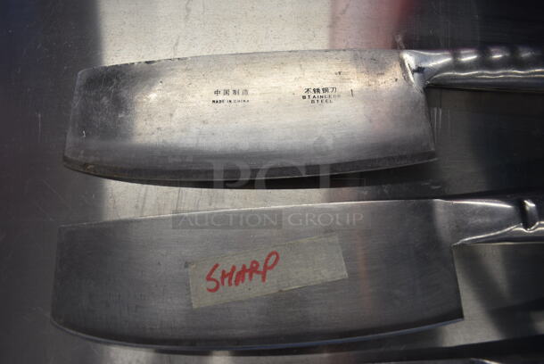 3 SHARPENED Stainless Steel Cleaver Knives. 12". 3 Times Your Bid! - Image 3 of 4