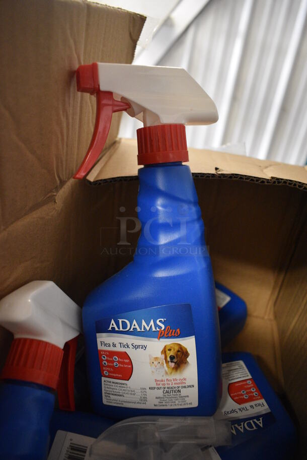 6 BRAND NEW IN BOX! Adams Plus Flea & Tick Spray Bottles. 4x2x9. 6 Times Your Bid!